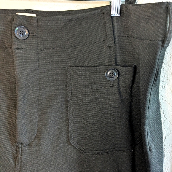 Anthropologie Maeve Colette Knit Crop Wide-Leg Pants Black High Rise Stretch 24W - Picture 3 of 8